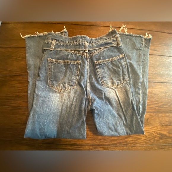 Deal High Rise Belted Denim Straight Leg Size Small B23 - Picture 2 of 6